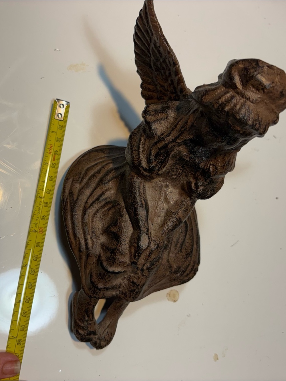 cast iron angel cherub figurine shelf sitter or rustic home decoration - Picture 8 of 9